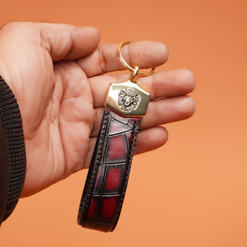 Wine Croco Embossed Keychain