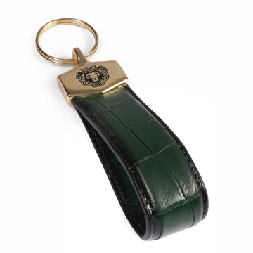 Green Croco Embossed Keychain