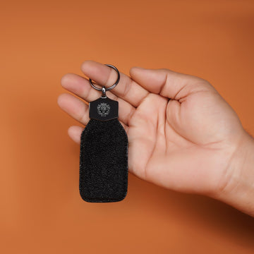 Black Exotic Stingray Leather Keychain