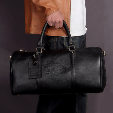 Black Textured Duffle Bag