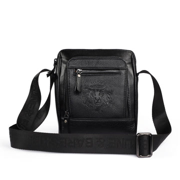 Textured Leather Small Sized Black Crossbody Bag