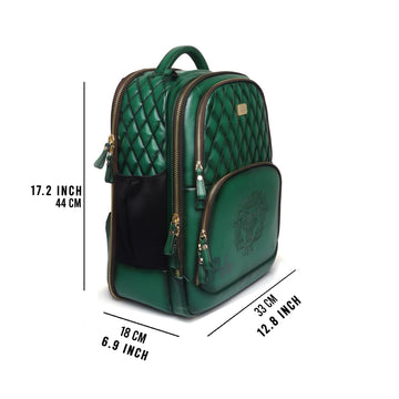 Green Genuine Leather Travel Backpack by Brune & Bareskin
