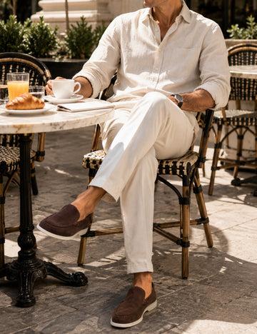 Comfy Yacht Shoes in Dark Brown Suede Leather