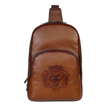 Shoulder Cross Body Tan Textured Leather Bag