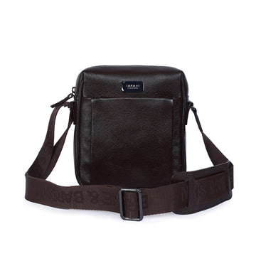 Small Sized Crossbody/Sling Bag in dark Brown Textured Leather
