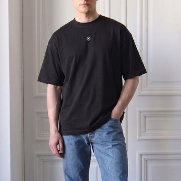 Premium Black Loose Fit Round Neck T-Shirt with 3D Lion Logo