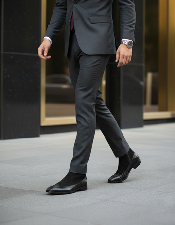 Brogue Punching Suede Leather Boots