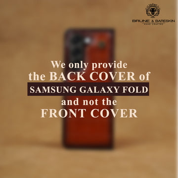 Samsung Galaxy Fold Series Mobile Cover Croco Textured Dark Brown Leather by Brune & Bareskin