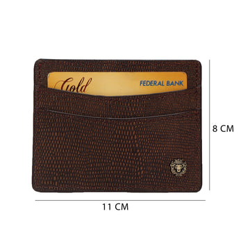 Pebbled Brown Leather Card Holder by Brune & Bareskin