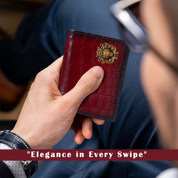 Deep Cut Card Holder in Wine Leather