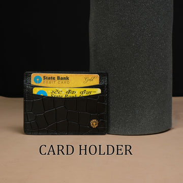 Silhouette Black Leather Card Holder