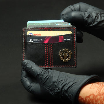 Cricket Ball Inspired Card Holder with Stitched Pattern