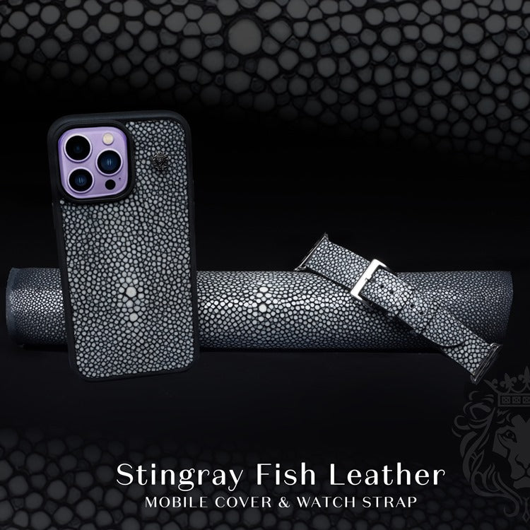 Luxurious Combo of Mobile Cover & Watch Strap in Stingray Fish Leather
