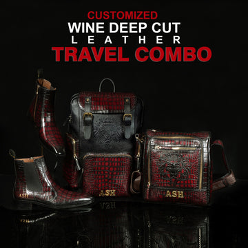 Fashion Based Travel Combo Pack in Wine Leather