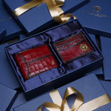 Gifting Combo Pack of Smokey Wine Wallet and Card Holder