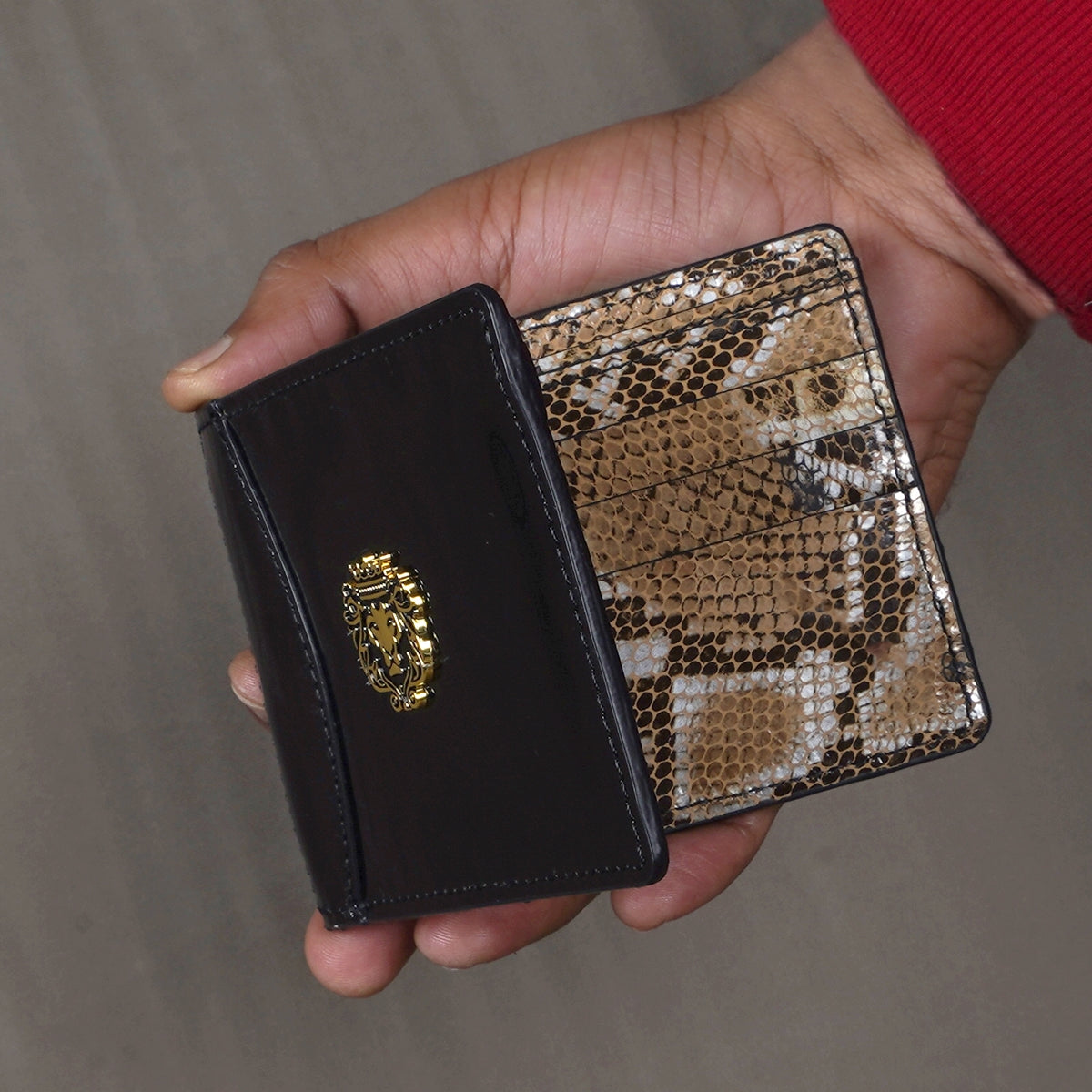 Customized Bi-Fold Wallet in Multi Textured Leather