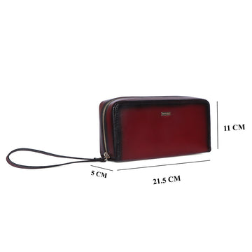 Customized Clutch/Wallet Key Hook in Wine Leather