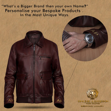 Dark Brown Leather Jacket Customized 