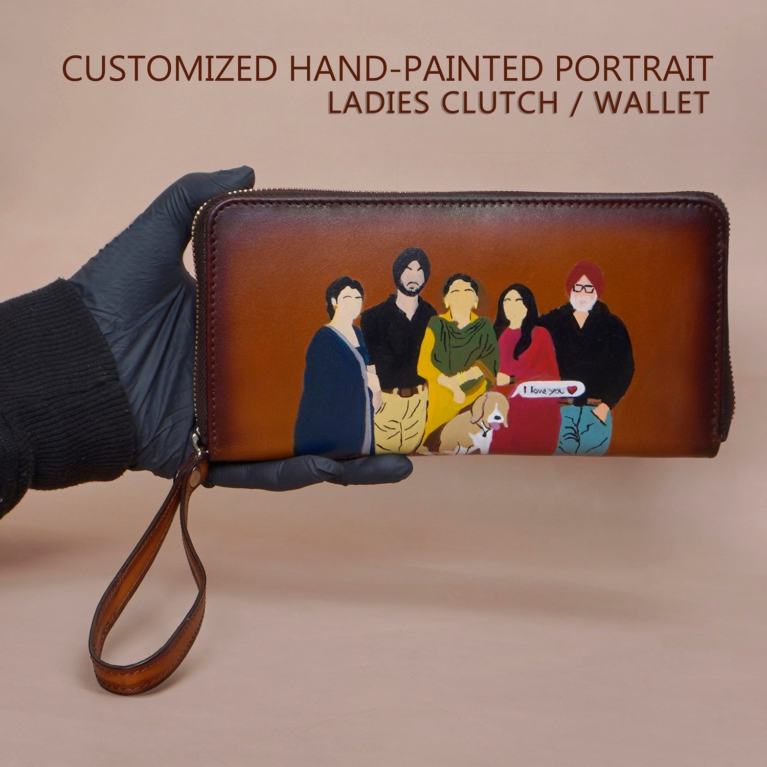 Customized Hand-Painted Clutch/Wallet