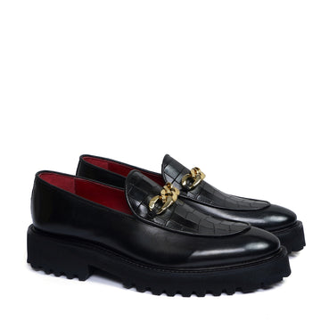 Customized Chunky Sole Loafer with Golden Chain