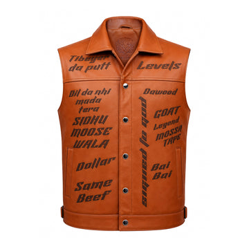 The Moosewala Edition — Laser Engraved Leather Vest