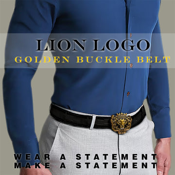 Detachable Trademark Buckle Belt in Black Croco Textured Leather