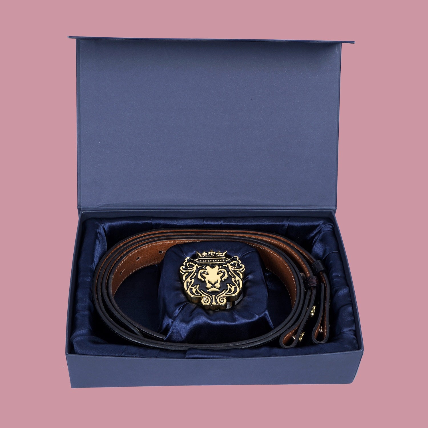 2 Deep Cut Belt Strap with Golden Buckle