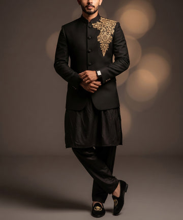 Black Italian Velvet Jalsa Jutti By Brune & Bareskin