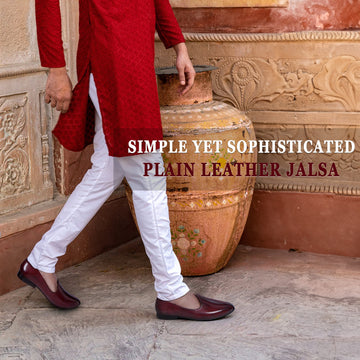 Fusion Style Jalsa Jutti in Wine Leather