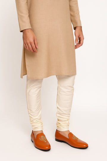 Tan Zardosi Crest Slip-On