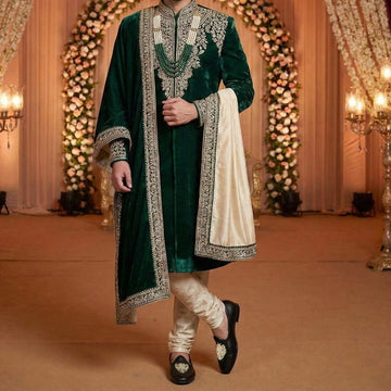 Ethnic Crest Zardosi Jalsa in Black Leather