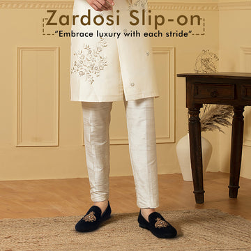 Zardosi Slip-On Shoes In Black Italian Velvet