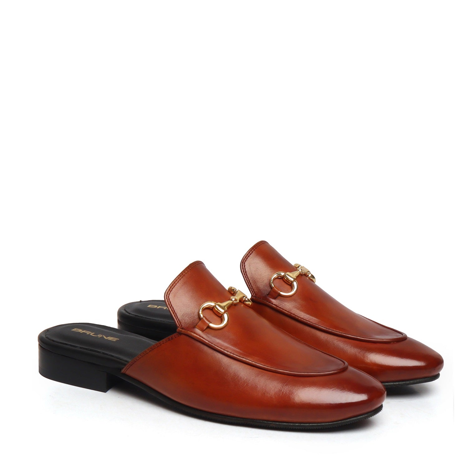 Tan Leather Formal Shoe With Slipper Opening At The Back (Summer Special) By Brune & Bareskin