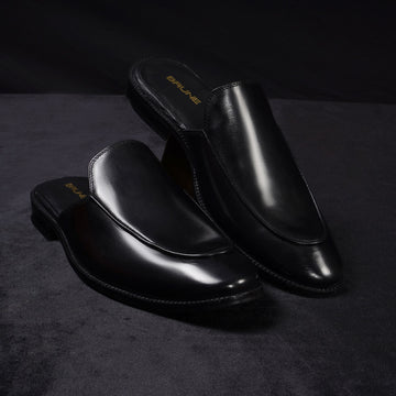 Black Classic Leather Mules (Summer Special)
