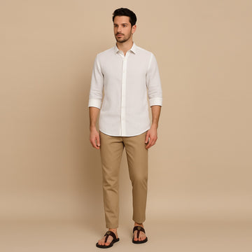 Men's T-Strap Slide-in Slippers with Black-Brown Leather Strap