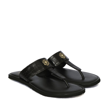Mens Slippers Versace Slippers 2020 Men's T-Strap Slide-In