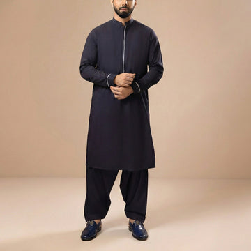 Blue Croco Embossed Peshawari Sandals with Light Weight Cross Design