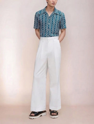 Premium Chunky White Sole Black Croco Leather Slide in Slippers