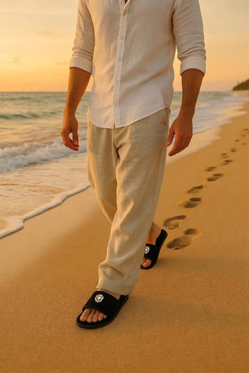 Super Soft Slide-in Slippers in Black Italian Velvet