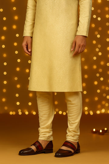 Ethnic Peshawari Sandals in Dark Brown & Red Genuine Leather