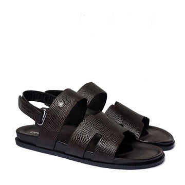 Double Strap Leather Sandal with Adjustable Strap