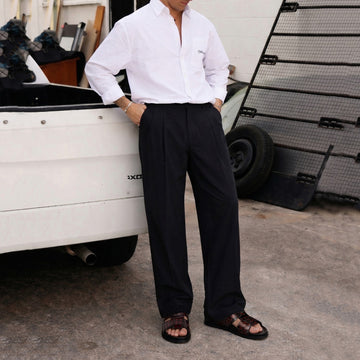 Pass Through Broader Toe Strap Leather Slippers in Wine Leather