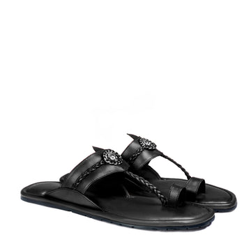 Traditional Kolhapuri Black slipper