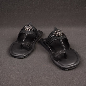 Kolhapuri Exotic StingRay Black Slipper