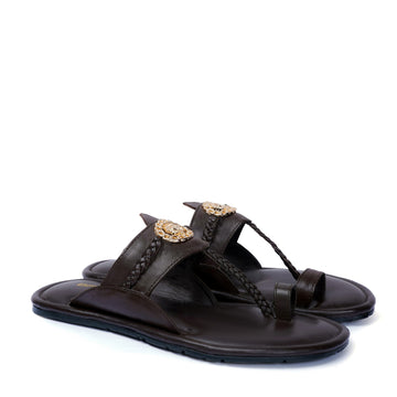 Kolhapuri Dark Brown Slipper