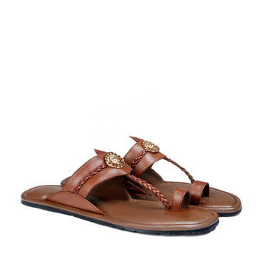Tan Kolhapuri Slipper