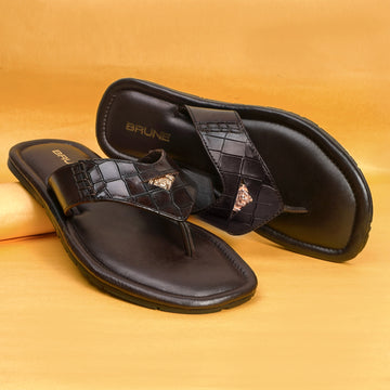 Replaceable Penny V-Strapped Dark Brown Slide-in Slipper