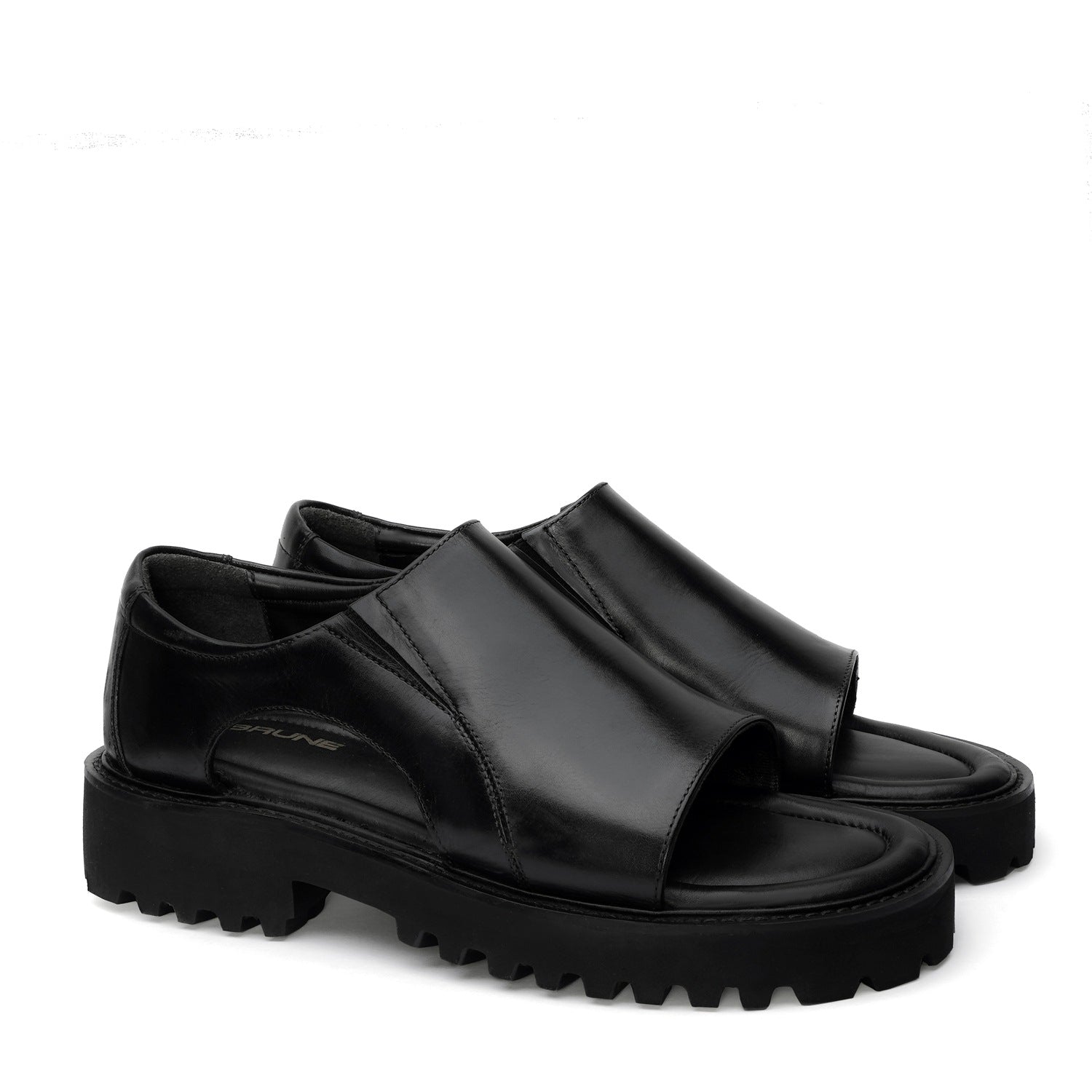 Black Chunky Open Toe Sandals