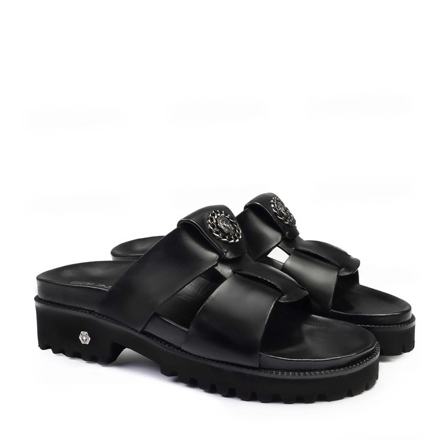 Comfy Black Super Chunky Slide-in Slippers