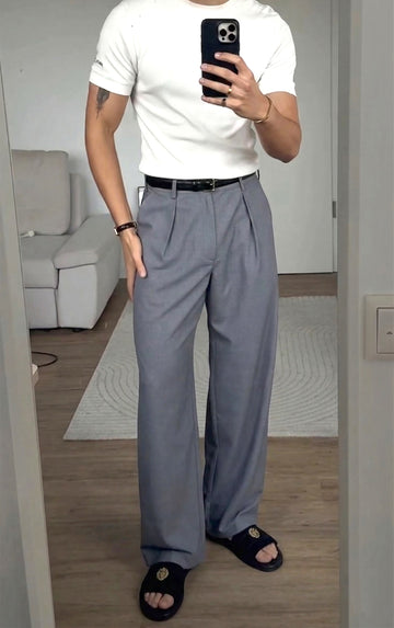 Black Suede Leather Strap Slide-in Slippers by BRUNE & BARESKIN